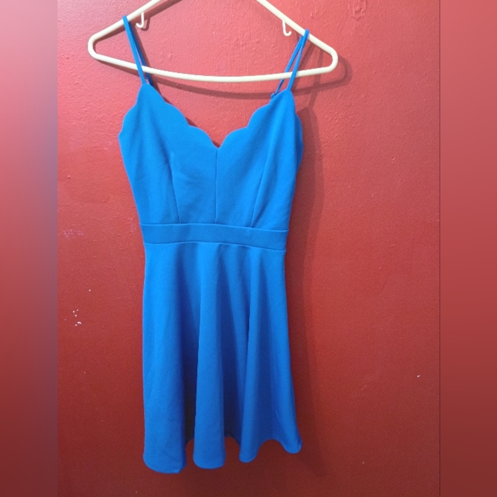 Elegant Blue Sleeveless Dress